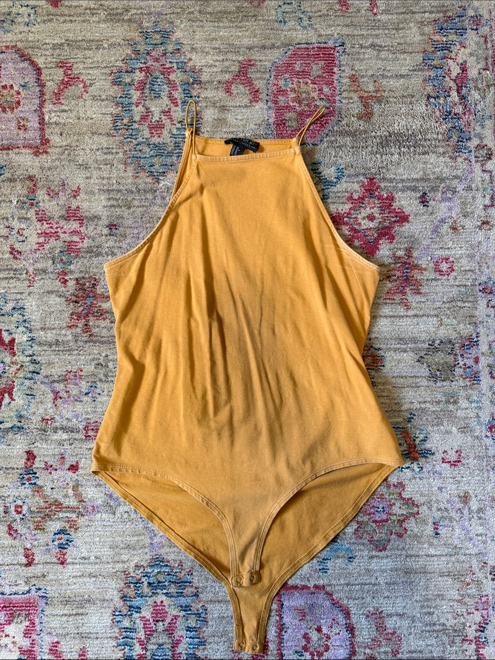 Forever 21 Plus Mustard Crewneck Bodysuit